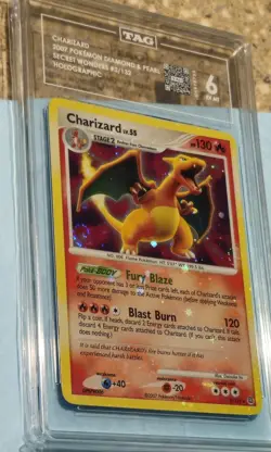 2007 POKEMON SECRET WONDERS #03 CHARIZARD-HOLO BLEED ERROR / DOUBLE SWIRL TAG 6 - Image 3
