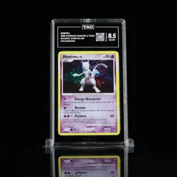 2008 POKEMON MAJESTIC DAWN #9 MEWTWO-HOLO BLEED ERROR TAG 8.5 - Image 1