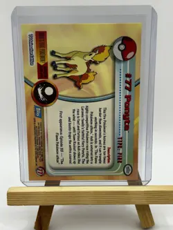 2000 Topps Pokemon TV Animation Edition Ponyta #77 Blue Topps Logo NM - Image 2