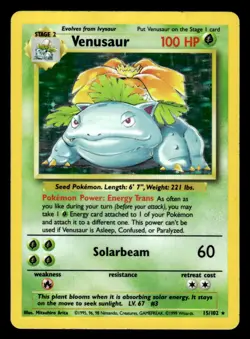 Pokemon TCG Base Set #015/102 Venusaur MP - Image 1