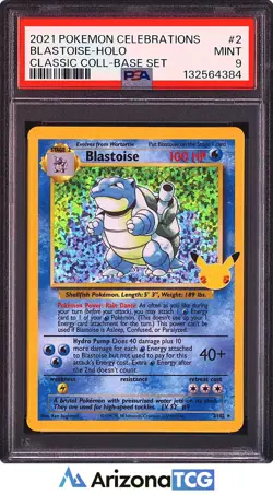 Pokemon 2021 Blastoise 2 25th Stamp Classic Collection Celebrations PSA 9 - Image 1