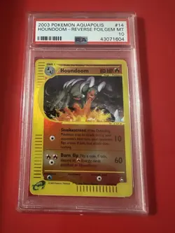 Pokemon TCG 2003 Aquapolis Houndoom - Reverse Foil #14 PSA 10 GEM MENT - Image 1