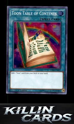 1st Edition Toon Table of Contents DASA-EN043 Super Rare Dark Saviors YuGiOh Car - Image 1