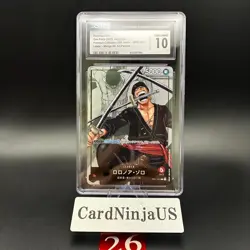 CGC 10 GEM MINT Roronoa Zoro Parallel OP01-001 L 25th Edition ONE PIECE Card 26 - Image 1