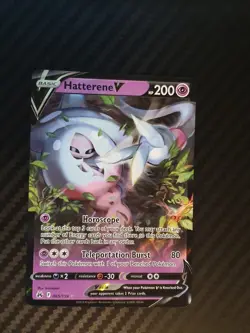 Pokemon Cards Hatterene V 065/159 Crown Zenith Holo Rare V NM - Image 1