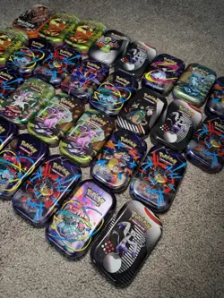 Lot of 30 - Pokemon TCG Mini Tins - Empty, No Cards. Prismatic, Mega, Black Bolt - Image 4