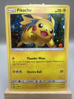 Pikachu SM76 Shining Legends Holo Black Star Promo Pokemon Card LP - Image 1