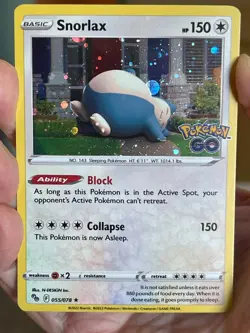 POKEMON SNORLAX 055/078 RARE COSMOS HOLOFOIL POKEMON GO NM CARD - Image 1
