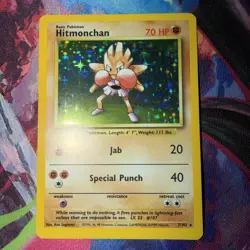 Pokemon TCG Hitmonchan Base Set Holo Unlimited Rare Card 7/102 LP/MP Condition - Image 1