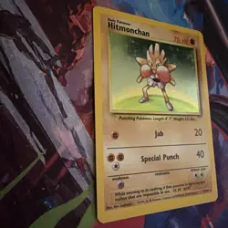 Pokemon TCG Hitmonchan Base Set Holo Unlimited Rare Card 7/102 LP/MP Condition - Image 4