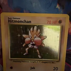 Pokemon TCG Hitmonchan Base Set Holo Unlimited Rare Card 7/102 LP/MP Condition - Image 5