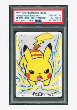 Pokemon PSA 10 AUTO 10 Spare Card Pikachu Agnes Garbowska 2023 Old Maid Japanese - Image 1