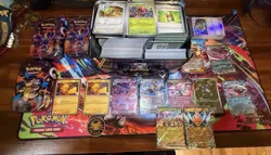 Pokemon Bulk Lot Over 500 Cards, Also 50 Holo Cards And EX Cards, 3 Empty Tins - Image 1