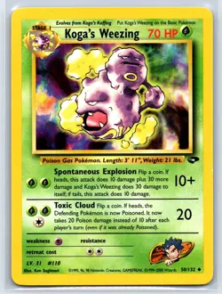 Koga's Weezing 50/132 Unlimited Gym Challenge Pokemon Card NM - Image 1