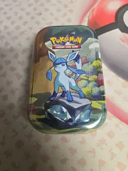 *EMPTY NO PACKS* Pokemon Prismatic Mini Tin Includes Art Card & Coin. Glaceon - Image 1