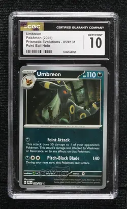 Umbreon Poke Ball Foil Pokemon Prismatic Evolutions PRE CGC 10 Gem Mint - Image 1