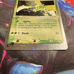 Pokemon Scyther ex 102/109 EX Ruby & Sapphire Ultra Rare Holo 2003 **SWIRL** - Image 3