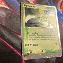 Pokemon Scyther ex 102/109 EX Ruby & Sapphire Ultra Rare Holo 2003 **SWIRL** - Image 4