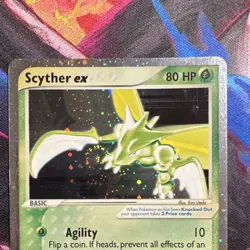 Pokemon Scyther ex 102/109 EX Ruby & Sapphire Ultra Rare Holo 2003 **SWIRL** - Image 5