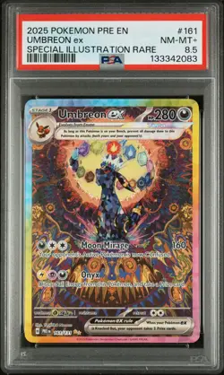 2025 Pokemon Prismatic Evolutions Umbreon Ex Special Illustration Rare #161 PSA - Image 1