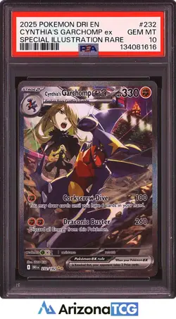 Pokemon 2025 Cynthia's Garchomp ex 232/182 SIR Destined Rivals GEM MINT PSA 10 - Image 1