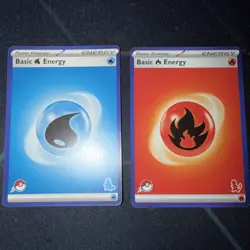 [My First Battle] Water And Fire Energy Pokemon Card / Blue Border / Stamped - Image 1