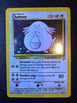 Pokemon TCG / Chansey / Base Set 2 3/130 Unlimited Holo Rare / Near Mint - Image 1