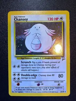 Pokemon TCG / Chansey / Base Set 2 3/130 Unlimited Holo Rare / Near Mint - Image 2