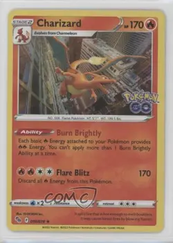 Charizard Holo Pokemon Sword & Shield Pokemon Go #010 - Image 1