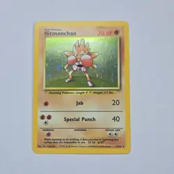 Pokemon Hitmonchan Holo Rare Base Set 7/102 70 HP 1999 Wizards Single Card - Image 1