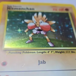 Pokemon Hitmonchan Holo Rare Base Set 7/102 70 HP 1999 Wizards Single Card - Image 3