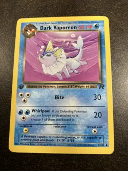 Pokemon TCG Team Rocket 1st Edition Dark Vaporeon 45/82 - Image 2