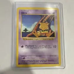 Pokemon Abra 43/102 Base Set Shadowless 30 HP Common Basic Regular WOTC 1999 - Image 1