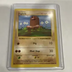 Pokemon Diglett 47/102 Base Set Shadowless 30 HP Common WOTC 1999 Unlimited - Image 1