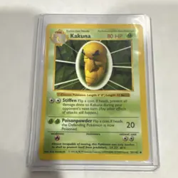 Pokemon Kakuna 33/102 Base Set Shadowless 80 HP Uncommon WOTC 1999 Unlimited - Image 1