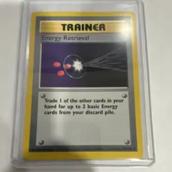 Pokemon Energy Retrieval 81/102 Base Set Shadowless Uncommon WOTC 1999 Unlimited - Image 1
