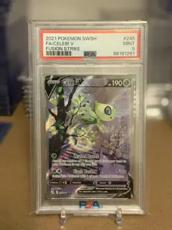 2021 Pokemon Celebi V 245/264 Fusion Strike Alternate Art PSA 9 MINT Alt Art - Image 1