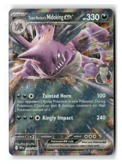 Team Rocket's Nidoking ex 119/182 Double Rare Destined Rivals Pokemon Near Mint - Image 1