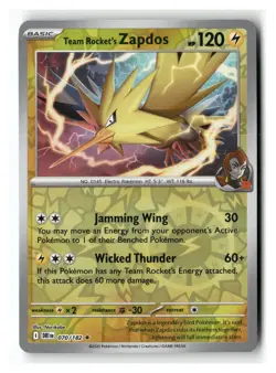 Team Rocket's Zapdos 070/182 Rare Destined Rivals Pokemon Reverse Holo Near Mint - Image 1