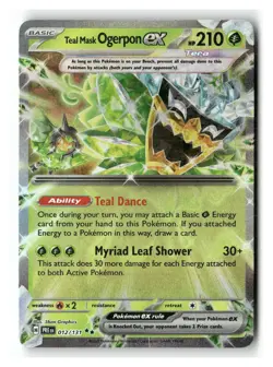 Teal Mask Ogerpon ex 012/131 Double Rare Prismatic Evolutions Pokemon Near Mint - Image 1