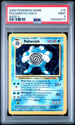 2000 POKEMON BASE SET 2 #15 POLIWRATH-HOLO PSA 9 - Image 1