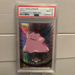 2000 TOPPS CHROME POKEMON T.V. SPECTRA #132 DITTO PSA 10 POP 23 - Image 1