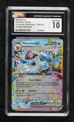 Glaceon ex Prismatic Evolutions Pokemon Scarlet Violet Snowflake Stamp CGC 10 - Image 1