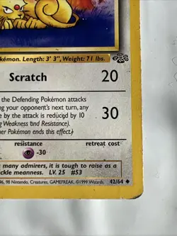 [MP] Pokemon Jungle Set Persian 42/64 WOTC 1999 1st Edition Rare - Image 4