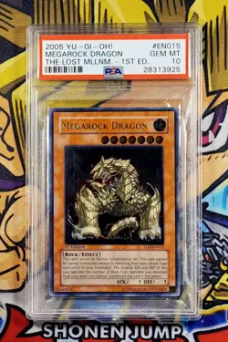 Yu-Gi-Oh! MEGAROCK DRAGON 1st Lost Millennium TLM-EN015 PSA 10 Ultimate Rare GEM - Image 1
