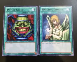 Pot of Greed & Graceful Charity BP01-EN034 BP01-EN036 LP Yugioh Goat Format Lot - Image 1