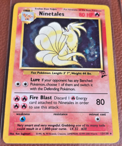 POKEMON BASE SET 2 NINETALES 13/130 HOLO CARD - Image 1