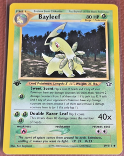 POKEMON NEO GENESIS 1ST EDITION BAYLEEF 29/111 UNCOMMON CARD NEAR MINT - Image 1