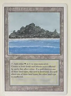 Magic the Gathering Dual Land - Tropical Island (Revised) Card #4 - Image 1