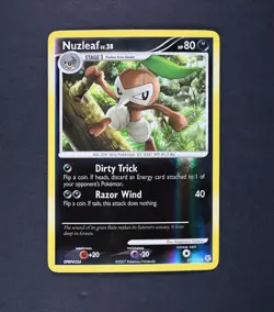 NM Nuzleaf LV.28 Reverse Holo 57/130 Diamond and Pearl Pokemon Card - Image 3